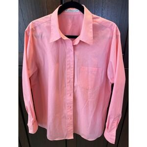 Foxcroft Shirt Womens 16 Pink Wrinkle Free Button Up Non-Wrinkle Blouse